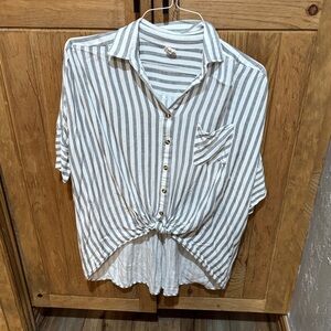 Striped Button-Down Blouse